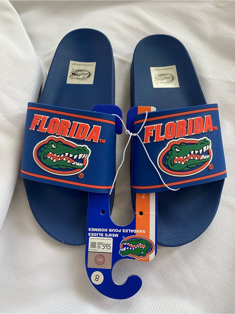 NWT Men's Florida Gators Slide Sandals Sz 8 NCAA Sport Shower Flip Flop Shoes